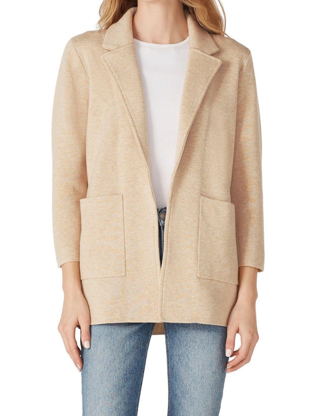 J. Crew Beige Open-Front Knit Cardigan